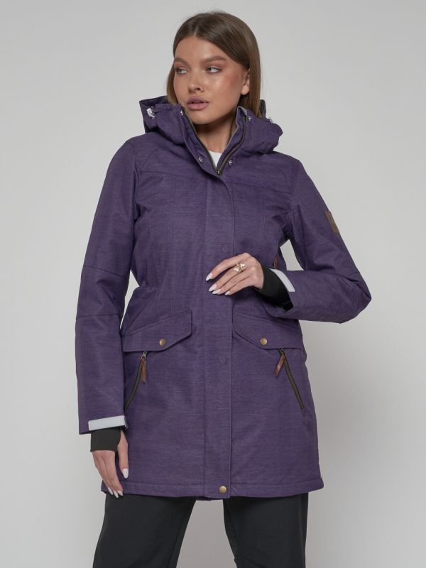 MTFORCE purple hooded parka for women 19002F